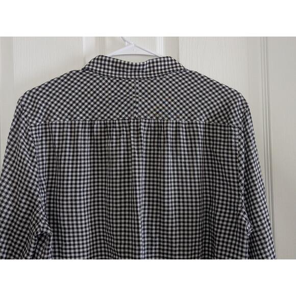 J Crew Shirt Womens 14 Black White Checkered ButtonUp Casual Collared Classic Ch - Picture 6 of 15
